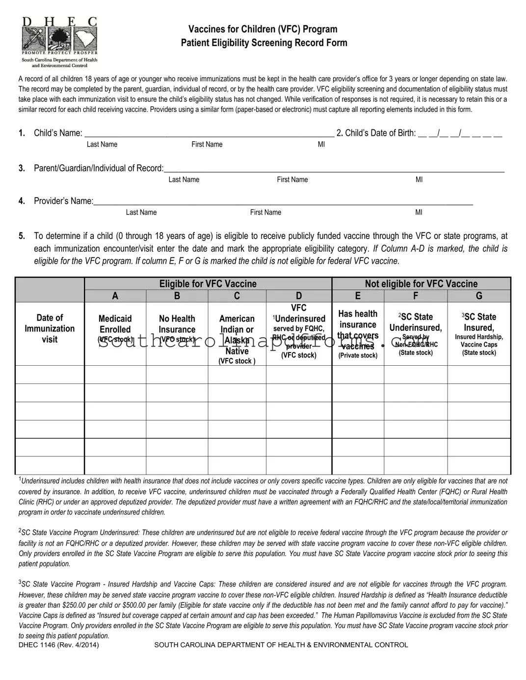 Dhec 1146 Template