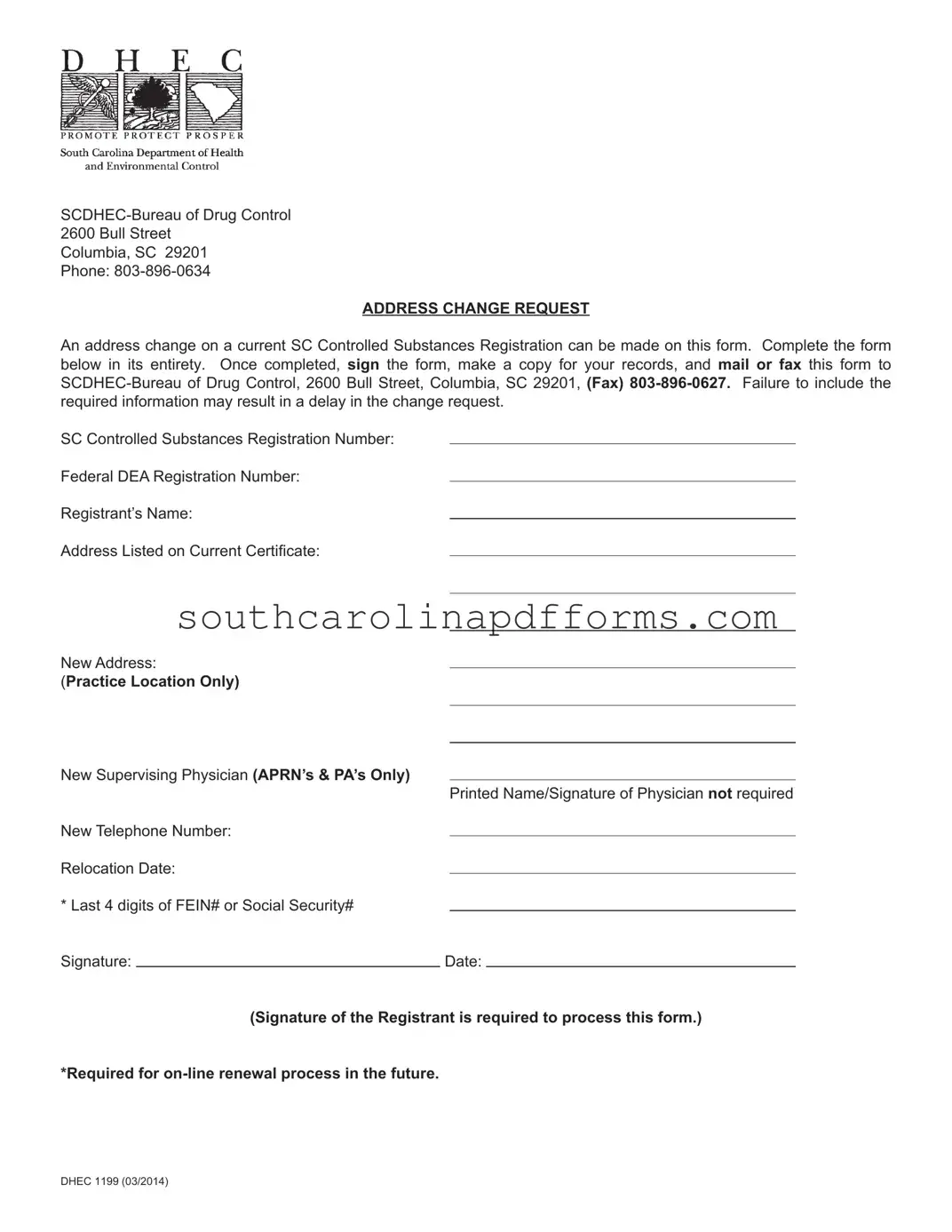 Dhec 1199 Template