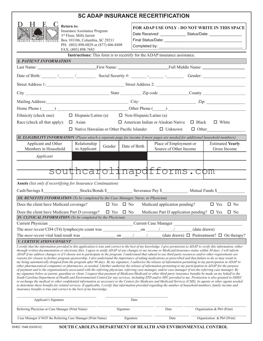 Dhec 1548 Template