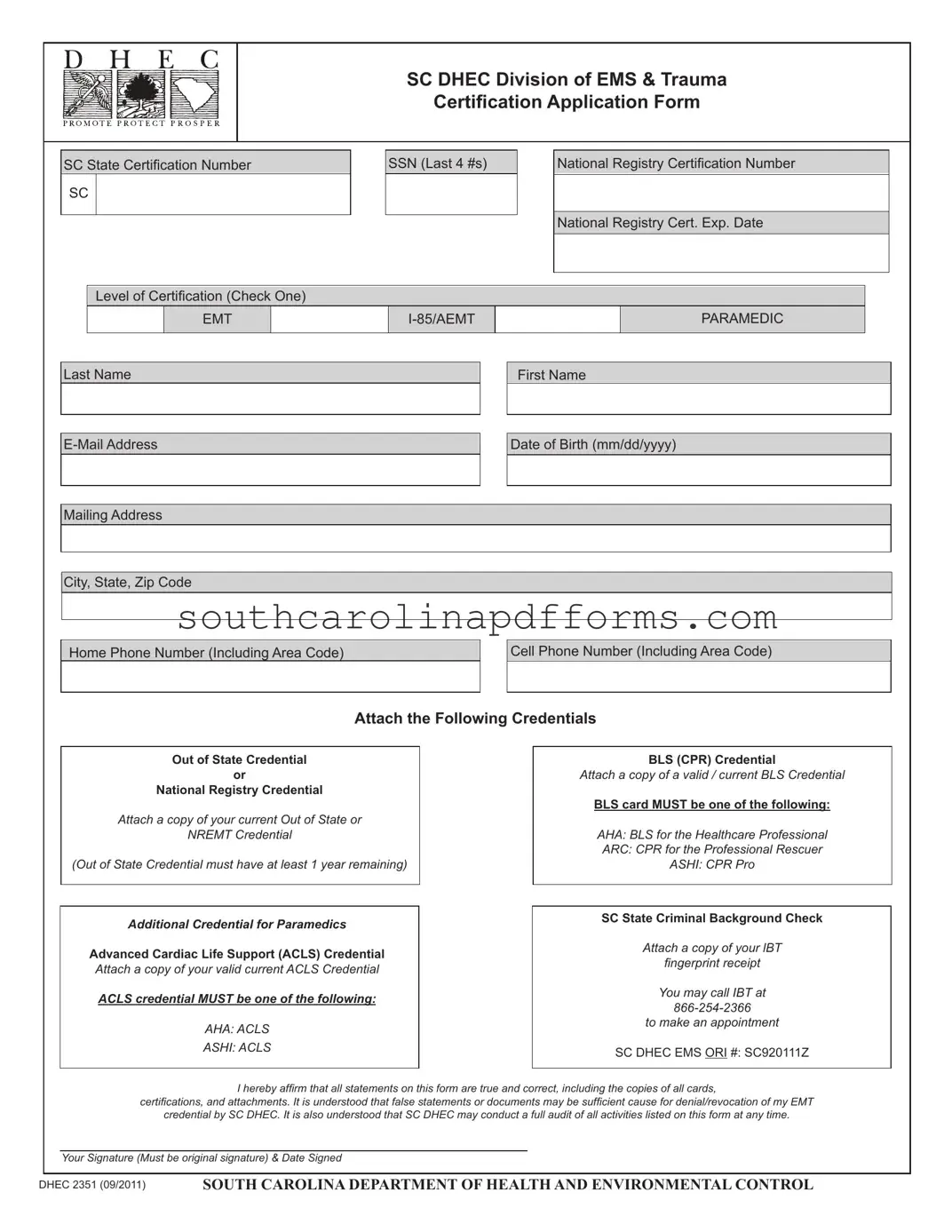 Dhec 2351 Template