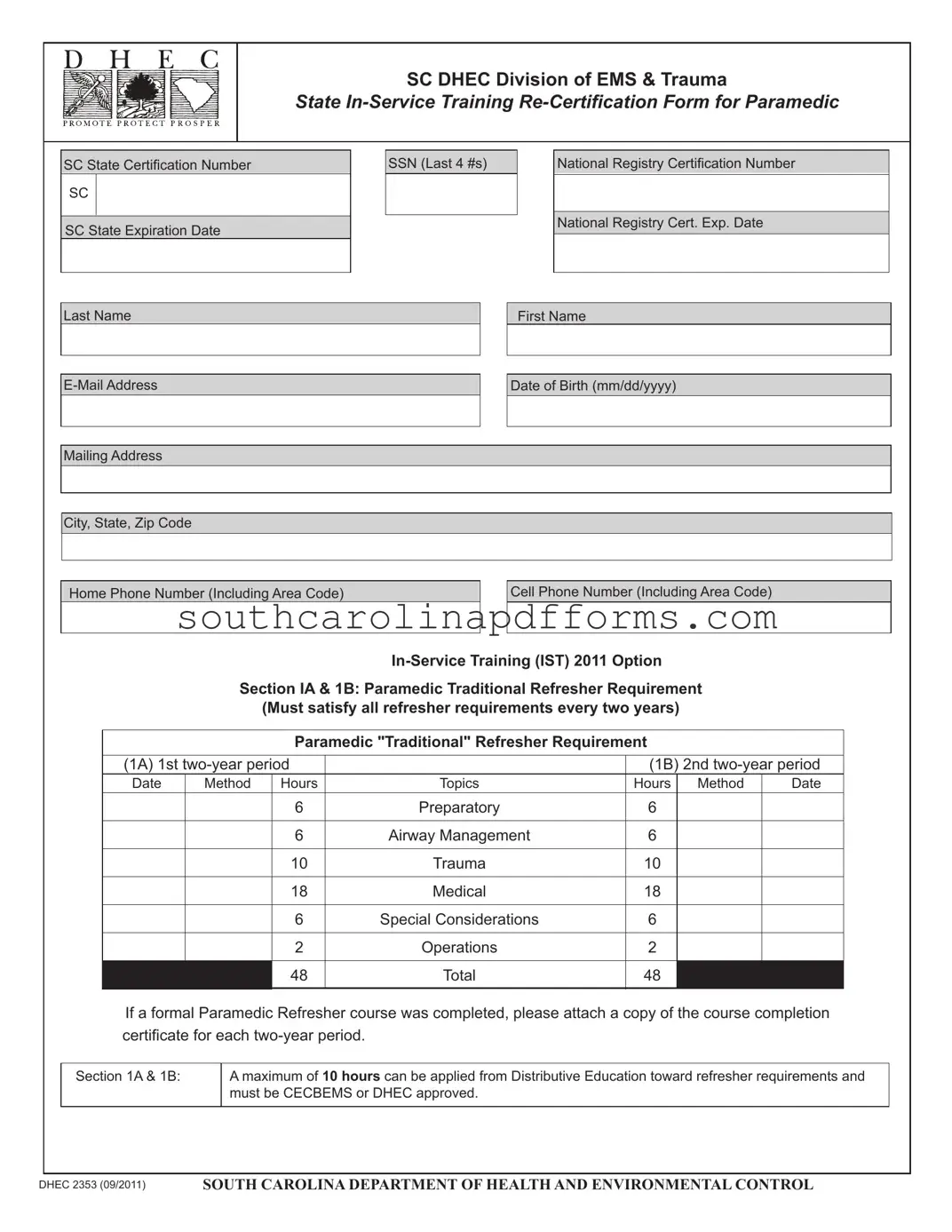Dhec 2353 Template