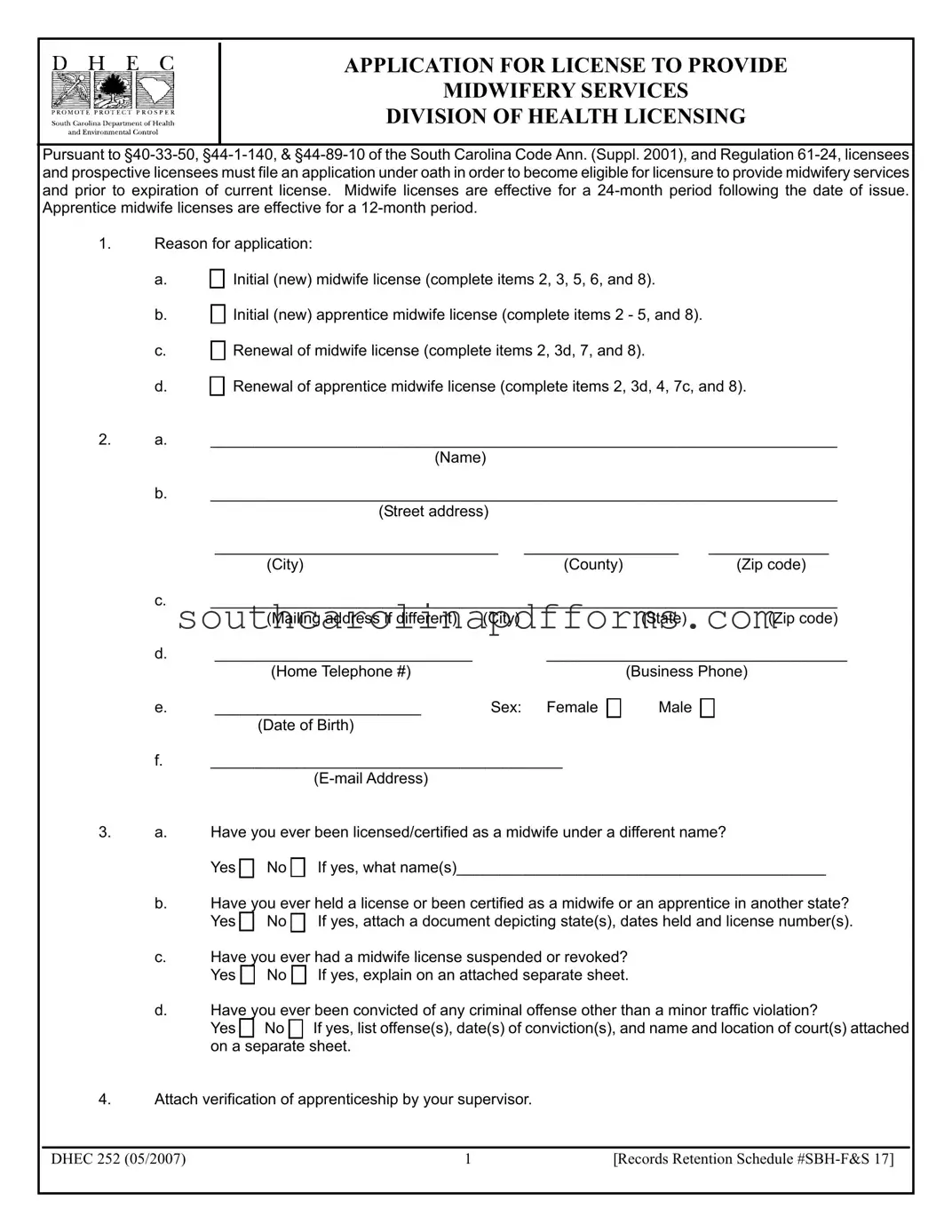 Dhec 252 Template