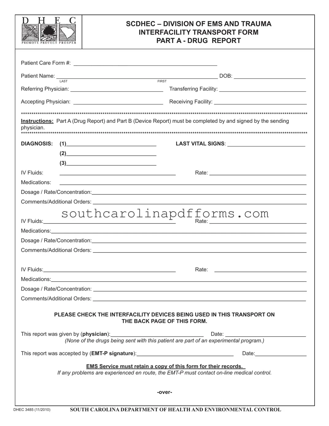 Dhec 3485 Template