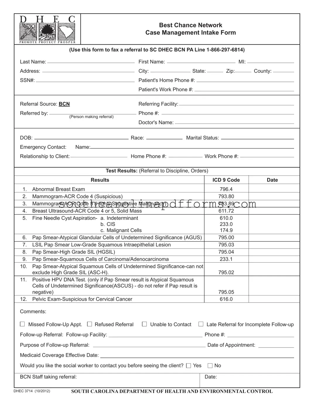 Dhec 3714 Template