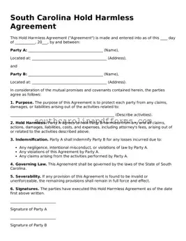 Attorney-Approved South Carolina Hold Harmless Agreement Document