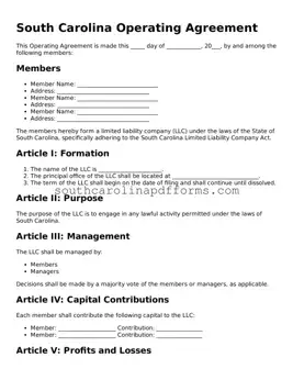 Attorney-Approved South Carolina Operating Agreement Document