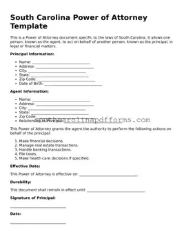 Attorney-Approved South Carolina Power of Attorney Document