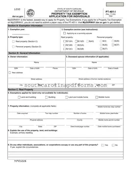 South Carolina Pt 401 Template