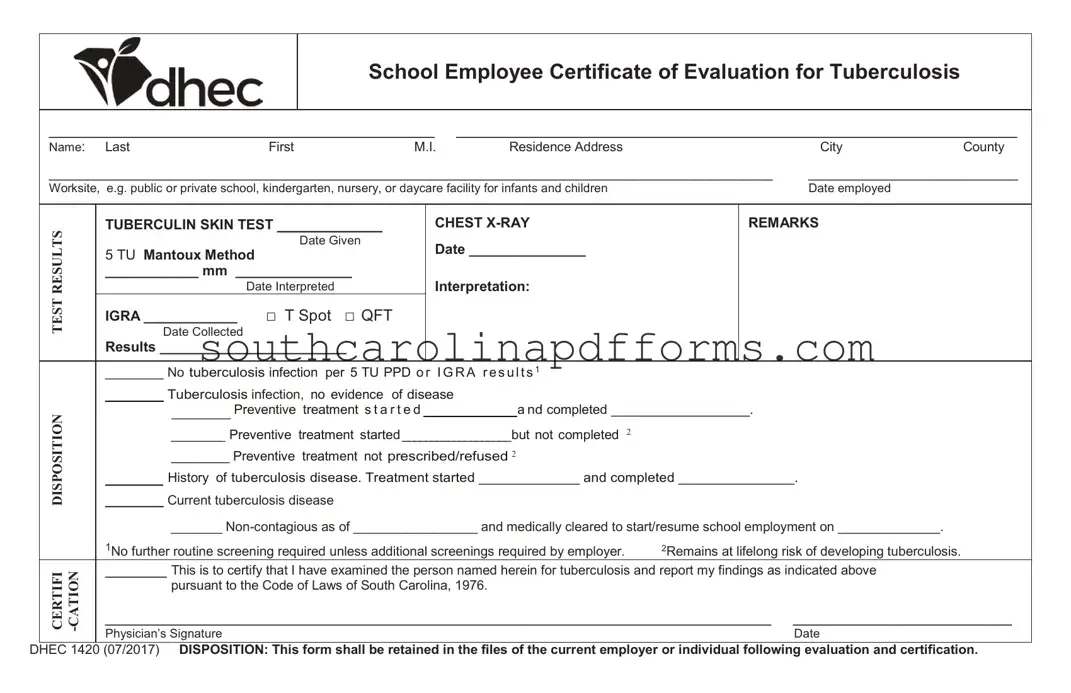 Sc Dhec 1420 Template